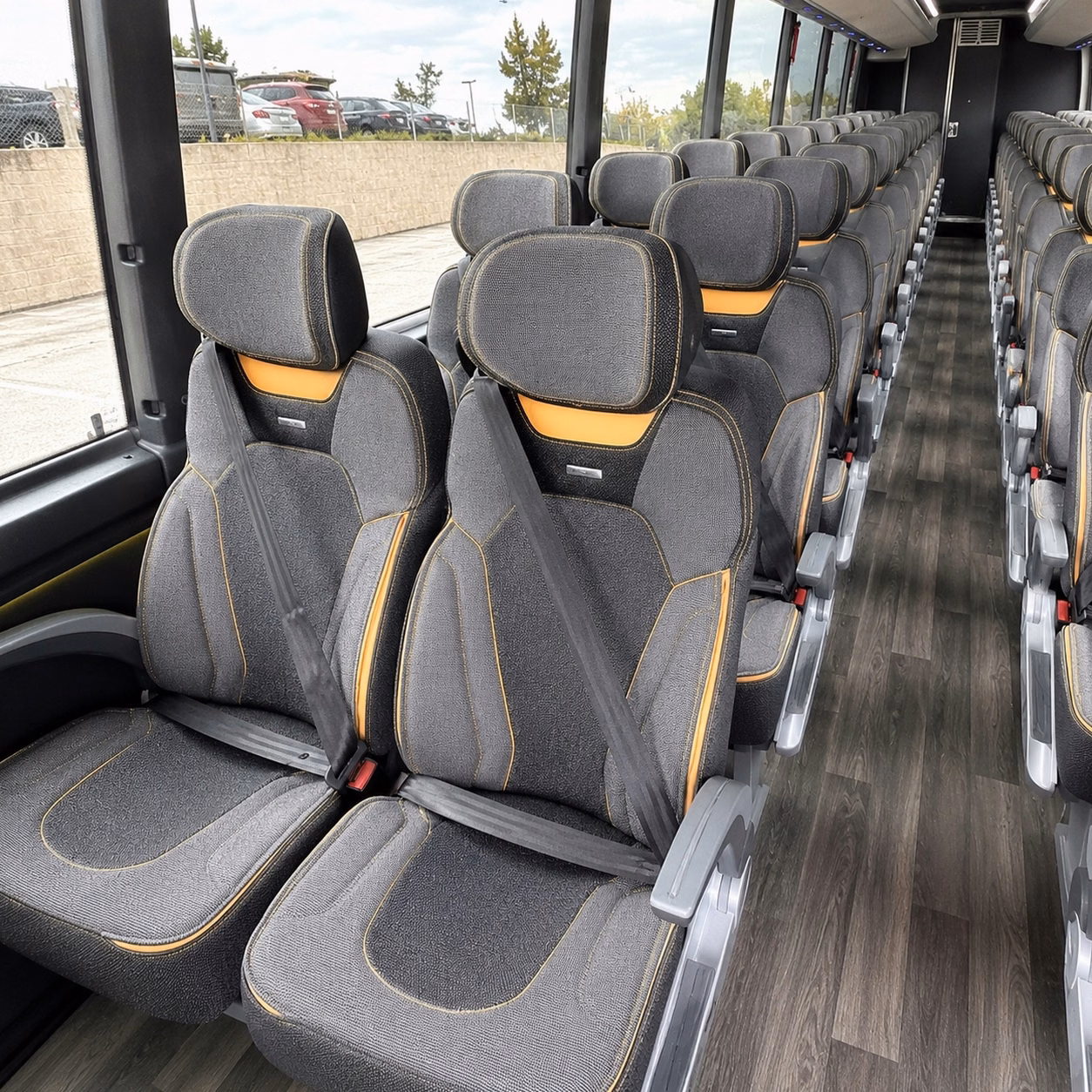 56 passenger charter bus inside